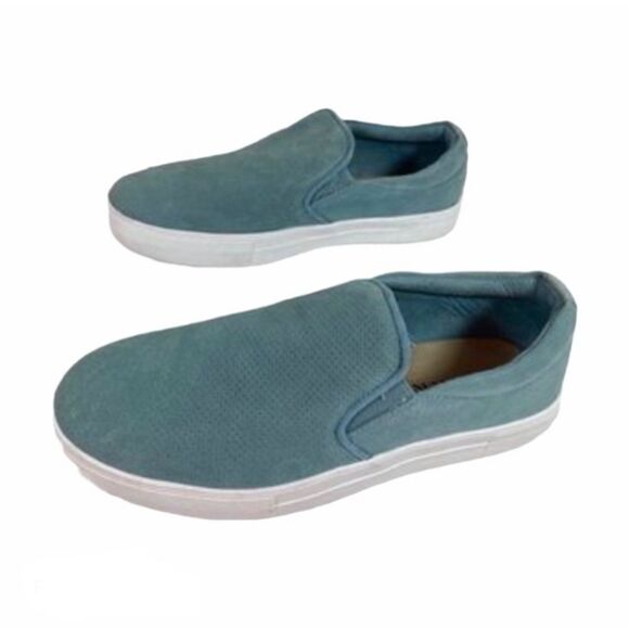 Serra Blue Faux Suede Slip On Style Sneakers Light Blue & White Women’s US Sz 8 - Picture 3 of 9